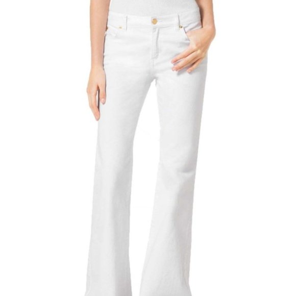 NWT Michael Kors White Flare Leg Jeans Sz4 - Picture 1 of 11